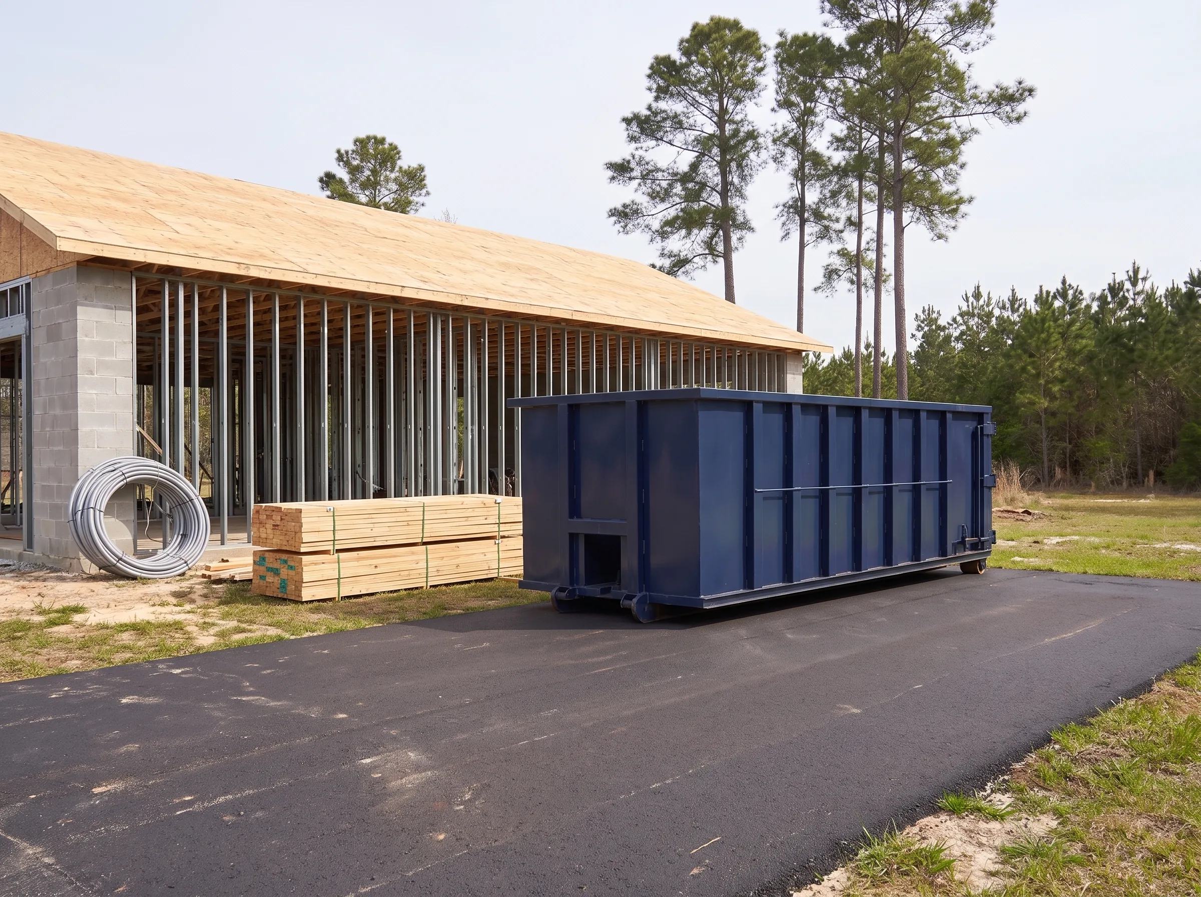 Roll-off dumpster being loaded in Atlanta, GA